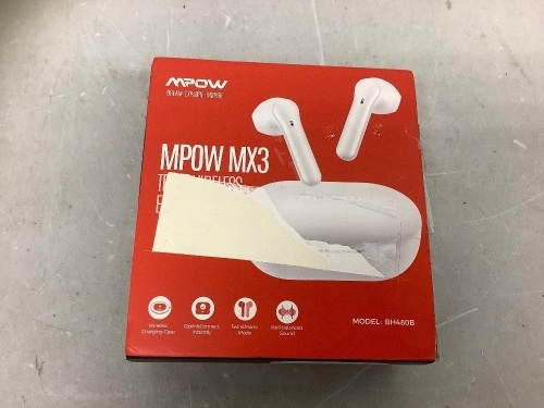 MPOW Wireless Earbuds, Powers Up, E-Commerce Return - Lot 683