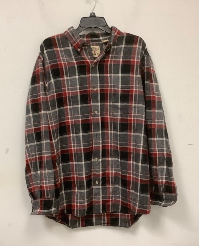 RedHead Mens Flannel Shirt, L, Missing Button, E-Commerce Return - Lot 833