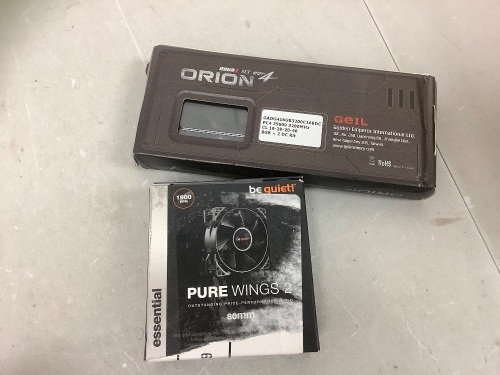 be quiet! Pure Wings 2 80mm Cooling Fan & GeIL ORION 16GB (2 x 8GB) Memory, E-Commerce Return - Lot 885