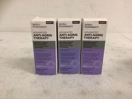 Lot of (3) Skin+Pharmacy Advanced Anti Aging Therapy Moisturizer, Appears New - Lot 899