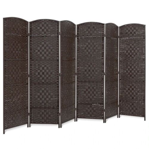 6ft Tall Room Divider, 6-Panel Diamond Weave Folding Privacy Screen - Lot 59