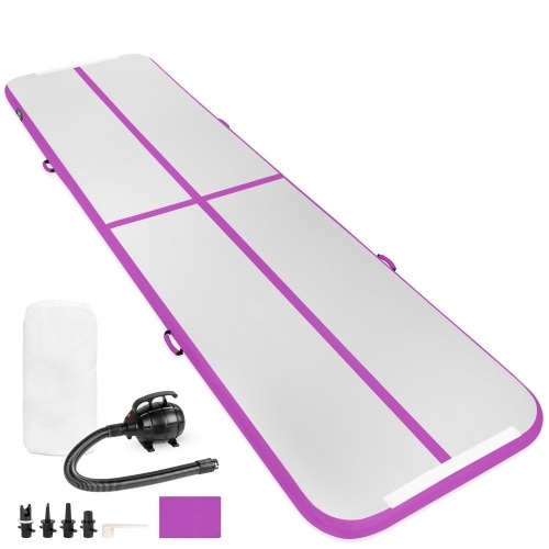 20 Ft. Portable Inflatable Gymnastics Tumbling Training Air Floor Mat with Pump, Carry Bag - Lot 69