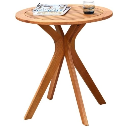 27" Outdoor Round Table Solid Wood Coffee Side Bistro Table - Lot 137