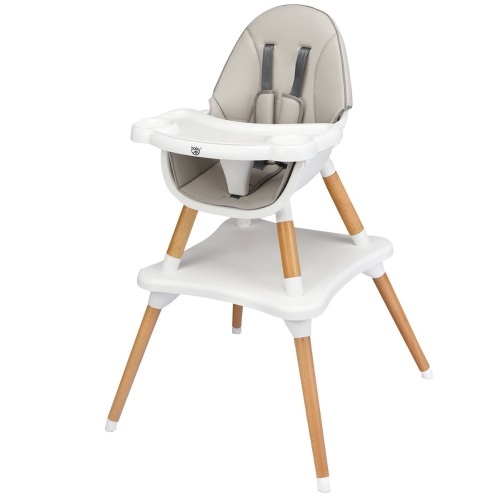 Babyjoy 5-in-1 Baby High Chair Infant Wooden Convertible Chair w/ 5-Point Seat Belt - Lot 178