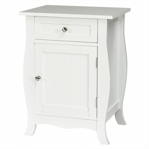 Wooden Accent End Table w/ Drawer Storage Cabinet - Lot 208