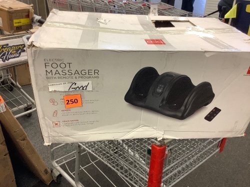 Therapeutic Foot Massager w/ High Intensity Rollers, Remote, 3 Modes - Lot 250