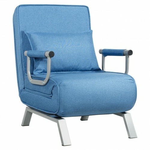 Folding 5 Position Convertible Sleeper Bed Armchair Lounge Couch With Pillow - Lot 341