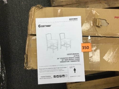 2 Pcs 24" Counter Height Chair and 29" Bar Height Chair - Lot 350