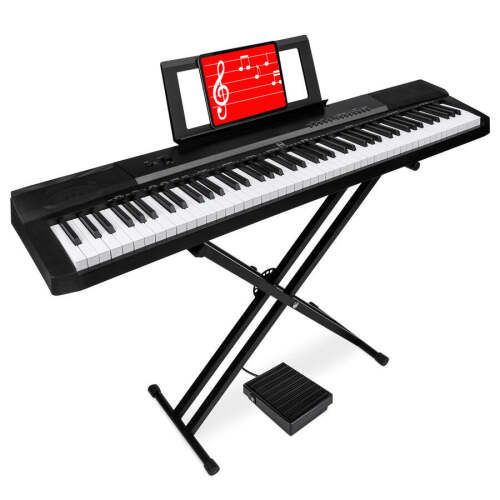 88-Key Digital Piano Set w/ Semi-Weighted Keys, Stand, Sustain Pedal - Lot 3083