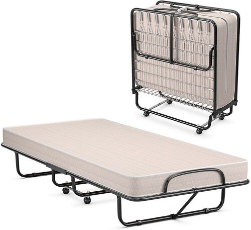 Folding Rollaway Bed with 4" Memory Foam Mattress, Twin  - Lot 272