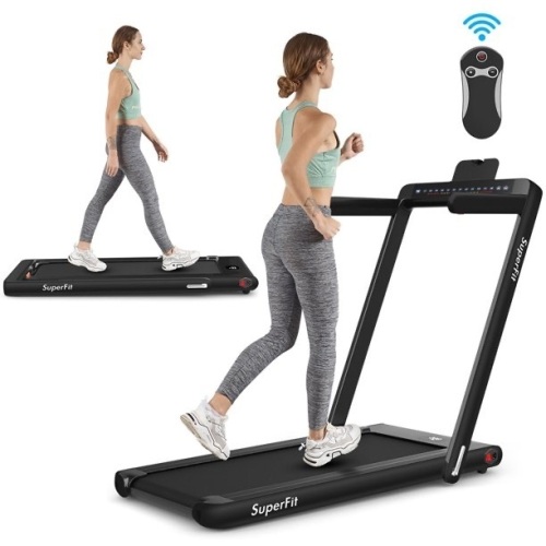 SuperFit 2.25HP 2 in 1 Dual Display Folding Treadmill w/ App Control   - Lot 287