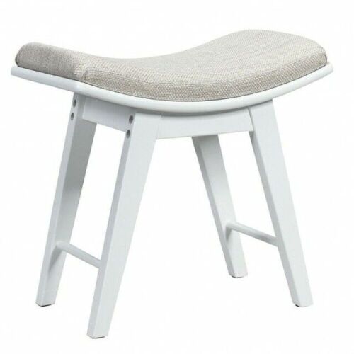 Modern Dressing Makeup Stool with Concave Seat, Rubberwood Legs - Lot 360