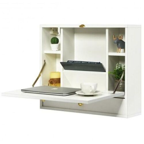 Wall Mounted Folding Laptop Desk Hideaway Storage with Drawer - Lot 370