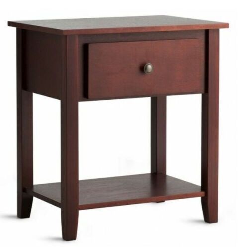 Nightstand Beside Sofa Table End Table with Drawer & Shelf - Lot 380
