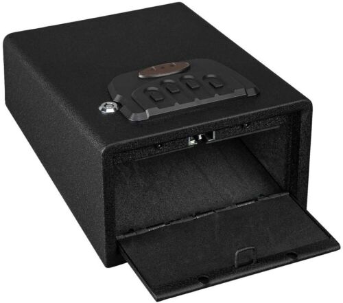 Bonnlo Quick Access Handgun Safe with Auto-Open Lid and Alarm-U Security Alarm - Lot 504