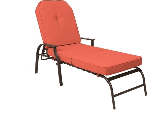 Outdoor Chaise Lounge Recliner Chair Furniture w/ 2 Cushions  - Lot 536