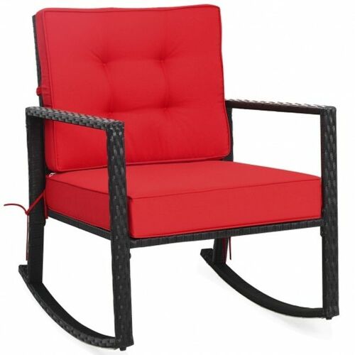 Patio Rattan Glider Rocking Chair  - Lot 592