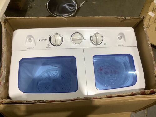 17.6Lbs Compact Twin Tub Washing Machine Washer Spin Dryer - Lot 657