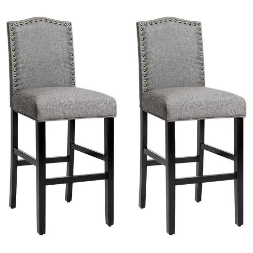 Set of 2 Bar Stools 30'' Upholstered Kitchen Chairs  - Lot 667
