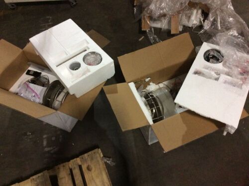 Lot of (2) Kavir 52 in. Indoor Chrome Downrod Mount Industry Chandelier Ceiling Fan with Light and Remote Control - Lot 758