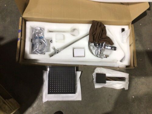 Wall Mount 8" Square Rainfall Shower Faucet Set - Lot 809