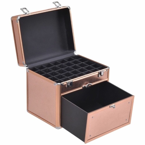 Nail Polish Beauty Makeup Case w/ Slide Out Drawer   - Lot 812
