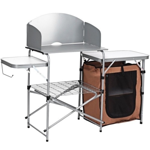 Foldable Outdoor BBQ Portable Grilling Table With Windscreen Bag  - Lot 822