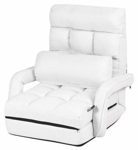 Folding Lazy Floor Chair Sofa with Armrests and Pillow - Lot 923