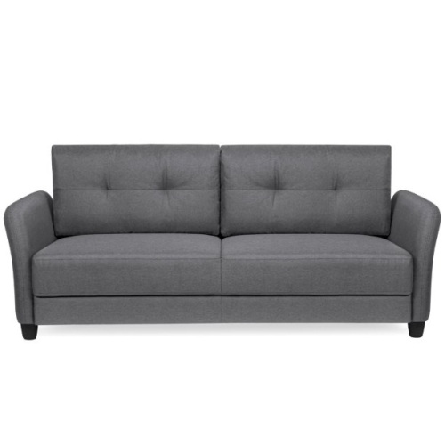 76in Contemporary Linen Fabric Upholstered Sofa Couch Lounger  - Lot 60