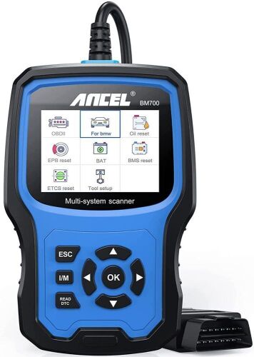ANCEL BM700 BMW Full Systems Diagnostic Scan Tool with Car Battery Registration, Injector Coding, Fuel Pump, Airbag, DPF, ABS, SAS, Oil Reset All ​Function OBD2 Scanner Automotive OBDII Code Reader - Lot 129
