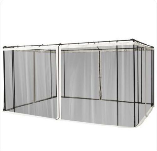 Outsunny Replacement Mesh Mosquito Netting Screen Walls for 10' x 13' Patio Gazebo, 4-panel Sidewalls with Zippers - Lot 384