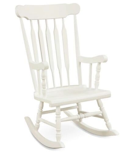 Costway White Wood Indoor/Outdoor Rocking Chair  - Lot 432