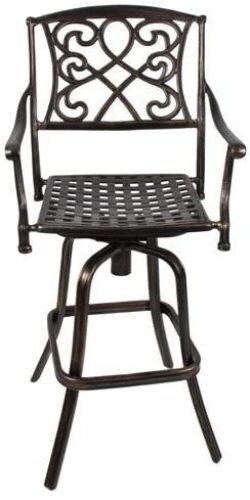 Outdoor Cast Aluminum Swivel Bar Stool Antique Copper Design - Lot 601