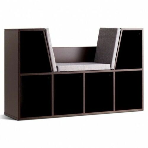 6-Cubby Kid Storage Bookcase Cushioned Reading Nook - Lot 812