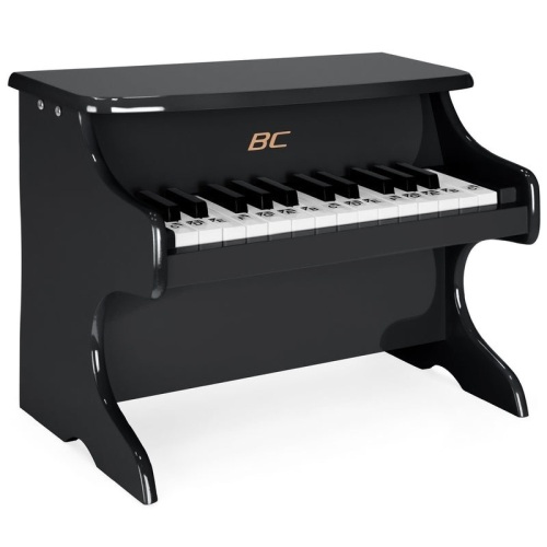 Kids 25-Key Wooden Learn-to-Play Mini Piano w/ Key Note Stickers, Music Book  - Lot 1105