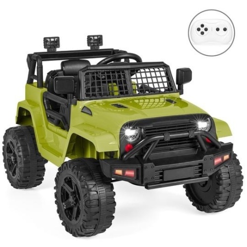 12V Kids Ride-On Truck Car w/ Parent Remote Control, Spring Suspension, Green. Appears New.  - Lot 90