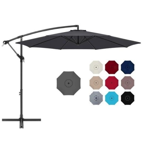 10ft Offset Hanging Patio Umbrella - Gray. Appears New - Lot 222
