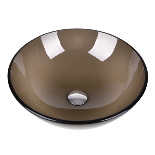 Tempered Glass Circular Vessel Bathroom Sink (Part number: USBG002-SINK). NEW - Lot 297a