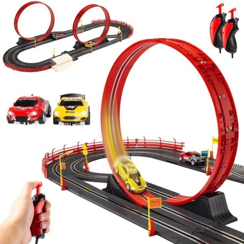 Electric Slot Car Race Track Set Kids Toy w/ 2 Cars, 2 Controllers - Appears New  - Lot 418