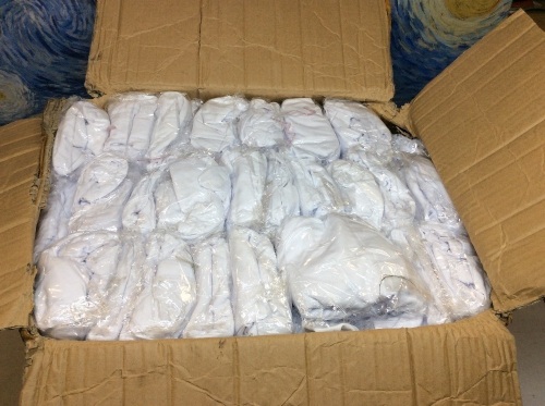 Lot of Appox (100) White Chair Slip Covers. Appears New.  - Lot 422
