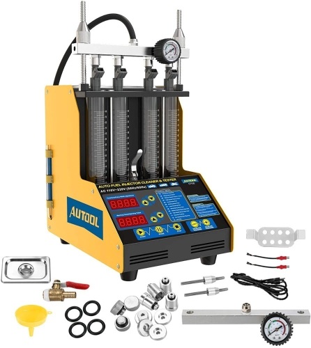 Autool CT150 Auto Fuel Injector Cleaner and Tester Machine Kits Ultrasonic Cleaning Injector Test Support for 110V Petrol Vehicles Motorcycle 4-Cylinder - Appears New  - Lot 444