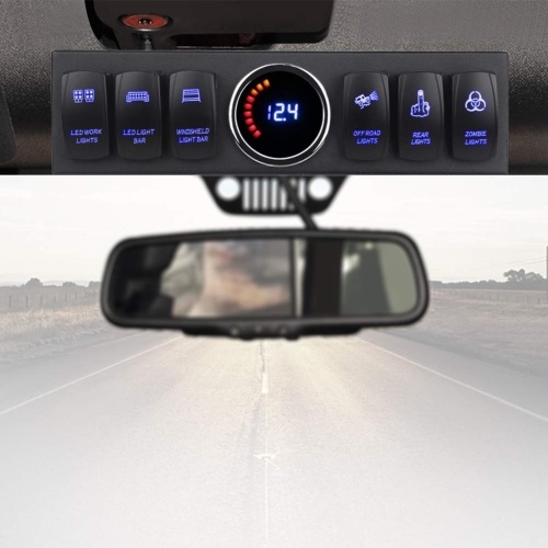 WATERWICH 6 Toggle Switch Panel Pod Overhead and Source Control System Box Wiring Harness Kit with 12 Switch Covers & a Switch Clip Remover Compatible with Jeep Wrangler JK JKU 2007-2018. Appears New - Lot 534