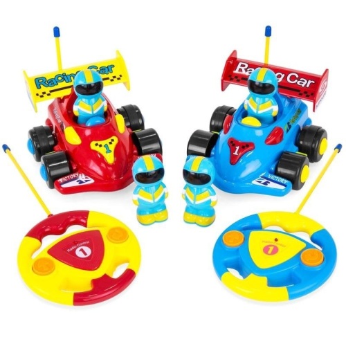 Set of 2 Kids RC Remote Control Racing Car Toys w/ Action Figures - Appear New  - Lot 604