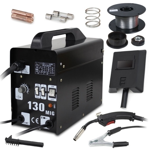 MIG 130 Welder Flux Core Wire Automatic Feed Welding Machine with Cooling Mask. Appears New - Lot 606