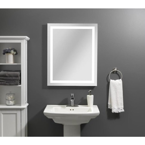 Style Selections 24-in Lighted LED Fog Free LED Lit Mirror Rectangular Frameless Bathroom Mirror. Appears New - Lot 642