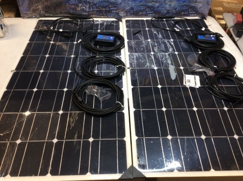 Lot of (2) Bendable Flexible Solar Panels with MC4 for RV, Boat, Cabin, Tent, Car, Trailer, 12v Battery or Any Other Irregular Surface - Appear New with Damage, See Pics  - Lot 646
