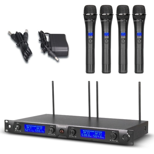 TBAXO 4 Channel UHF Wireless Microphones System. Appears New - Lot 679