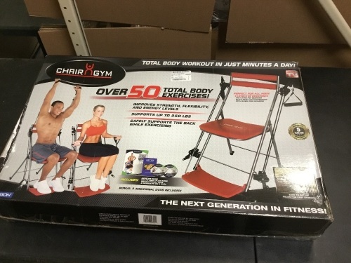 Chair Gym Workout Kit with 3 DVDs - Appears New - Lot 682