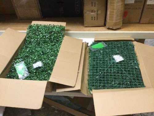 Lot of (2) 4-Packs of 16" x 24" Artificial Boxwood Panels. New - Lot 684