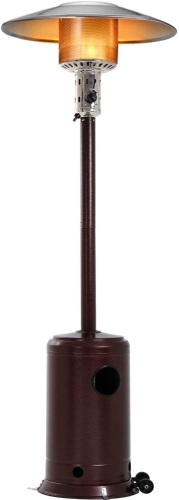 FDW Outdoor Patio Heater Tall Standing Hammered Finish Garden Outdoor Heater Propane Standing LP 47,000BTU CSA Certified Gas Steel w/Accessories, Bronze. Appears New - Lot 709